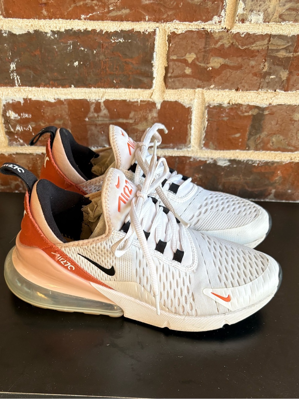 Nike Air Max 270 White Burnt Sunrise Women’s Sneakers Size 8 - Picture 2 of 15